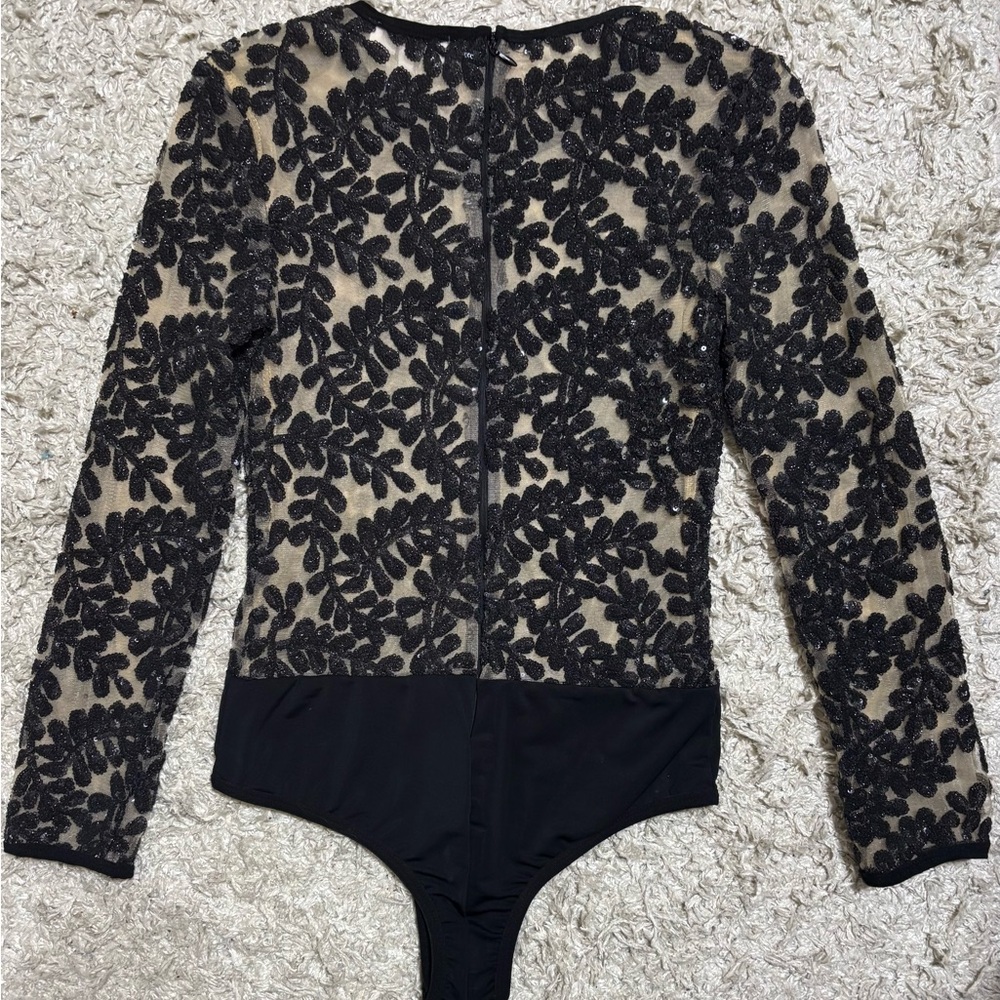 Elegant Black Lace Bodysuit